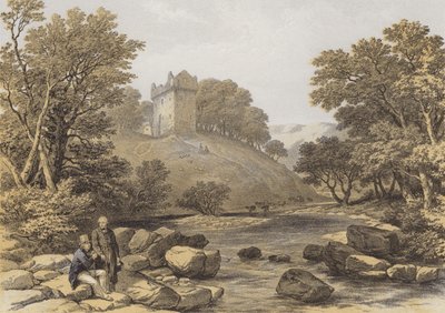 Hrad Newark (chromolitho) od after George Cattermole