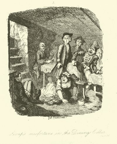Ilustrace pro Roderick Random od Tobiase Smolletta od after George Cruikshank