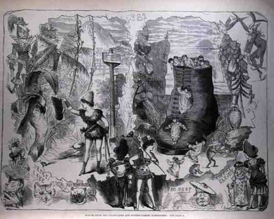 Scény z Drury Lane a pantomimy z Covent Garden, z The Illustrated London News, 7. ledna 1882 od after George Cruikshank