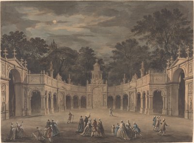 Návrh osvětlení k oslavě narozenin krále Jiřího III od after Giovanni Battista Cipriani Robert Adam