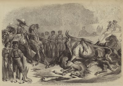 Býčí zápasy v Bayonne, úder Picadore od Gustave after Dore