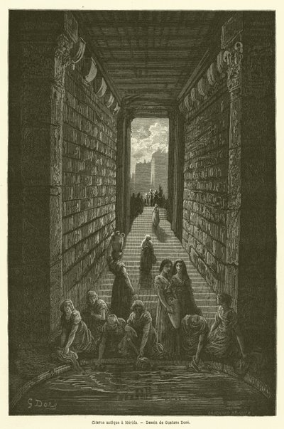 Starověká cisterna v Meridě od Gustave after Dore