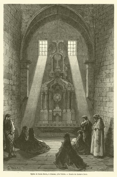 Kostel Santa Maria, v Illescas, poblíž Toleda od Gustave after Dore