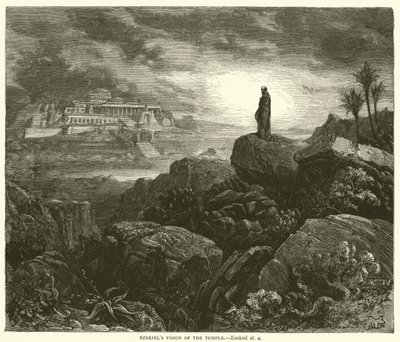 Ezechiel Vize chrámu, Ezekiel, xl, 2 od Gustave after Dore