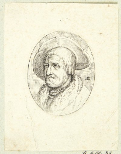 Fantasy portrét starého muže s kloboukem od after Hendrick Goltzius