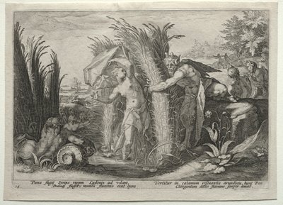 Pan pronásleduje Syrinx od after Hendrick Goltzius