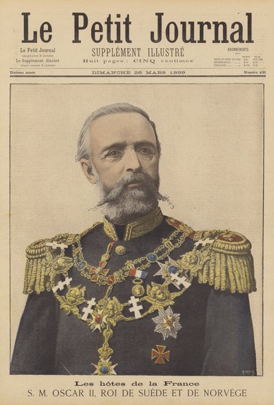 Hosté Francie; Oscar II, král Švédska a Norska od after Henri Meyer