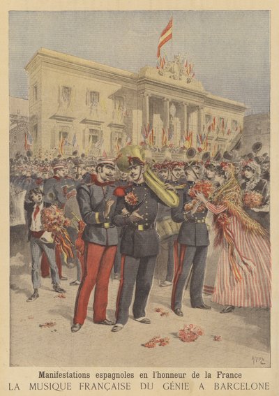 Populární demonstrace přátelství vůči Francii ve Španělsku od after Henri Meyer