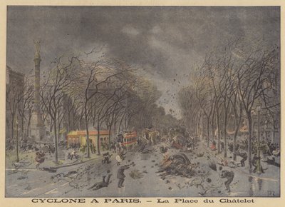 Poškození způsobené bouří na Place du Chatelet v Paříži od after Henri Meyer
