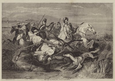 Lov divočáků v Africe od after Horace Vernet