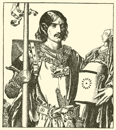 Sir Launcelot z jezera od after Howard Pyle