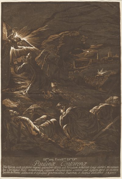Kristus na hoře Olivetské od after Jacopo Bassano John Baptist Jackson