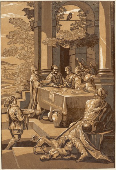 Dives and Lazarus (pravý panel) od after Jacopo Bassano John Baptist Jackson