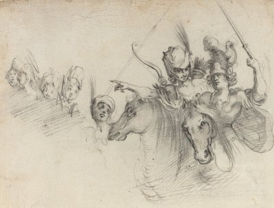 Figurky na koni [verso] od after Jacques Bellange