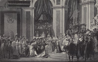 Korunovace Napoleona francouzským císařem v Notre Dame de Paris, 1804 od after Jacques Louis David
