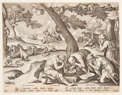 Opice napodobující lovce od after Jan van der Straet, called Stradanus