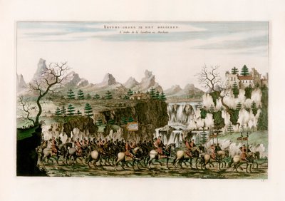 Kavalerie pochodující od after Johannes Nieuhof