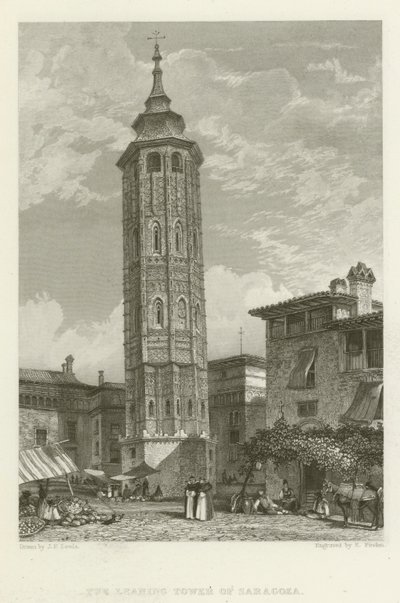 Šikmá věž v Zaragoze od after John Frederick Lewis