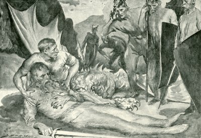 Smrt Beowulfa od after John Henry Frederick Bacon