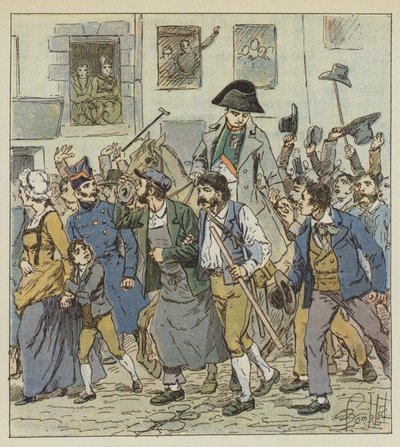 Po návratu z Elby byl císař přijat ve Faubourg Saint-Antoine s nebývalým nadšením. od after Louis Charles Bombled