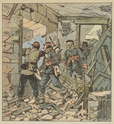 Výstraha 74. mobilů v troskách Varize od after Louis Charles Bombled