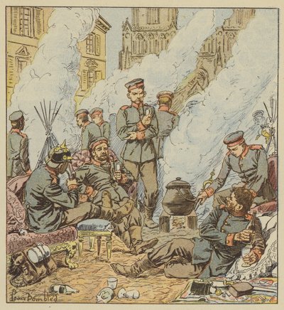 Po bitvě u Orleansu Němci v ulicích města od after Louis Charles Bombled