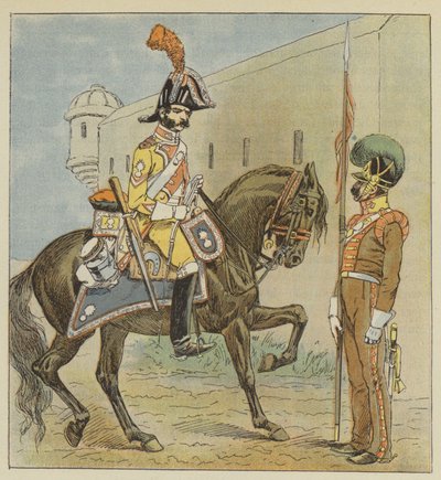 Španělská armáda, Dragon, 1. pluk, Lancier, 1. pluk, de la Manche od after Louis Charles Bombled
