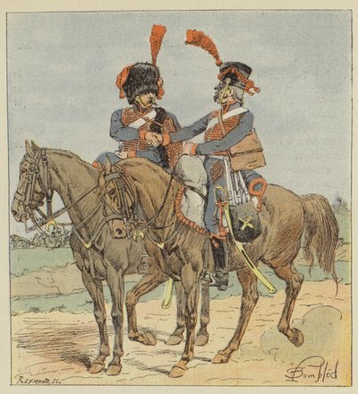 Koňské dělostřelectvo stráže a linie od after Louis Charles Bombled