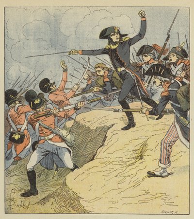 Bonaparte zraněný v Toulonu od after Louis Charles Bombled