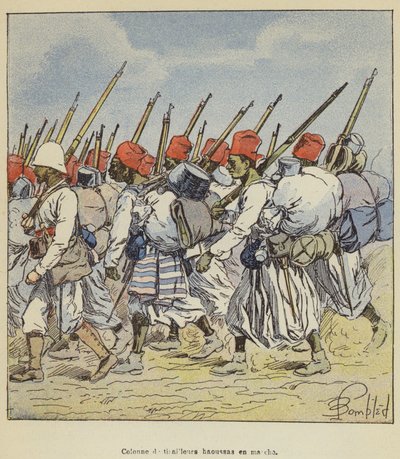 Kolona hauských šarvanců na pochodu od after Louis Charles Bombled