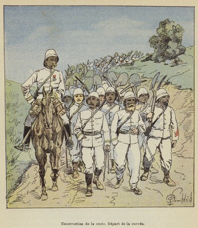 Stavba silnice, výjezd zátoky od after Louis Charles Bombled