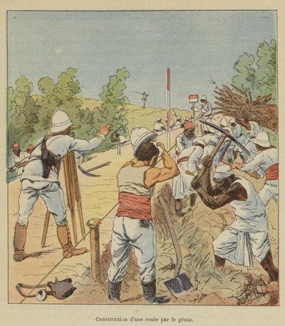 Stavba silnice inženýrem od after Louis Charles Bombled