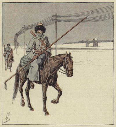 Láska kozáků střežících Transsibiřskou magistrálu od after Louis Charles Bombled