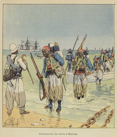 Vylodění Turků v Majunze od after Louis Charles Bombled