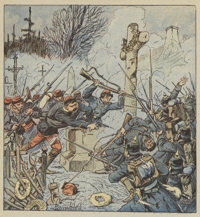Obrana hřbitova v Loigny do 37. března od after Louis Charles Bombled