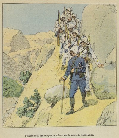 Oddělení pomocných jednotek na silnici Antananarivo od after Louis Charles Bombled