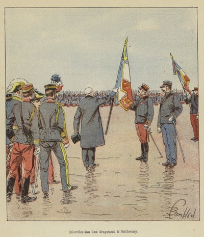 Rozložení vlajek v Sathonay od after Louis Charles Bombled