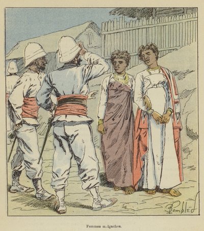 Madagaskarské ženy od after Louis Charles Bombled