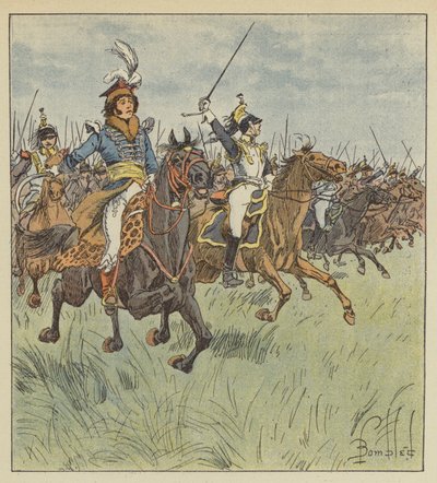 Nikdy nikdo v čele kavalérie neviděl někoho tak brilantního, odvážnějšího a odhodlanějšího. od after Louis Charles Bombled