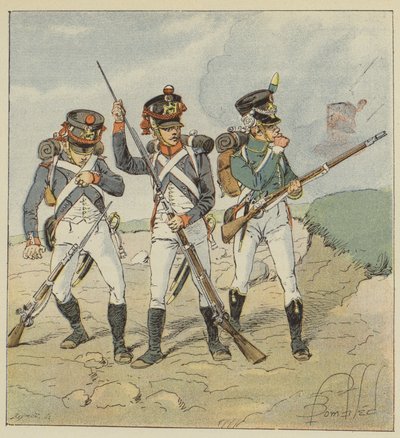 Mladá garda, 1806, Conscript-Grenadier, Tirailleur-Grenadier, Flanker-Hunter od after Louis Charles Bombled