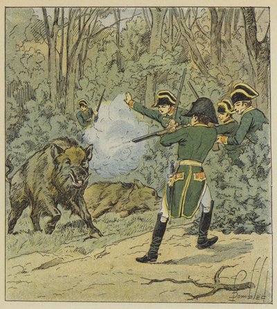 Císařský kanec loví v lese Marly od after Louis Charles Bombled