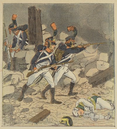 Císař poslal do Aspernu bojovníky své gardy od after Louis Charles Bombled