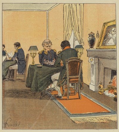 Císař hraje šachy s Velkým maršálem od after Louis Charles Bombled