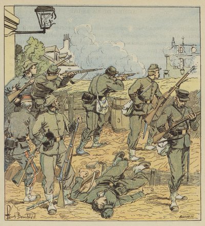 Barikáda v ulici de Chartres od after Louis Charles Bombled