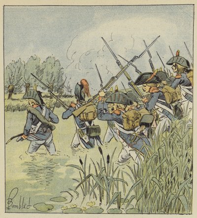 Francouzská armáda překračuje Piave od after Louis Charles Bombled