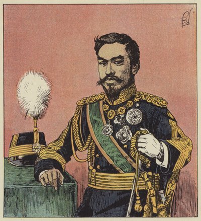 Mikádo Mutsu-Hito, japonský císař od after Louis Charles Bombled