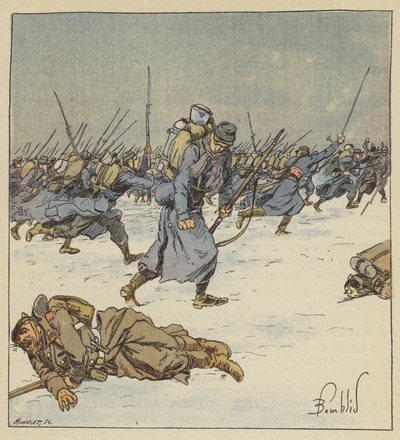 Lovec Martin, 10. prapor, nechává svůj bajonet v těle pruského poddůstojníka od after Louis Charles Bombled