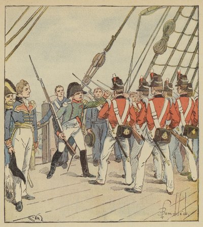 Císař nařídí cvičení vojákům Bellerophonu od after Louis Charles Bombled