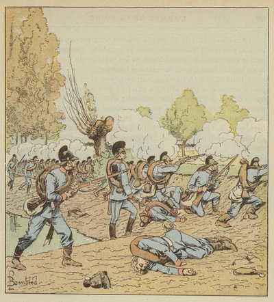Němci útočí na Parc des Dames-Blanches od after Louis Charles Bombled