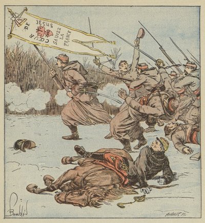 Papežští Zouavové zaútočí na Loignyho od after Louis Charles Bombled
